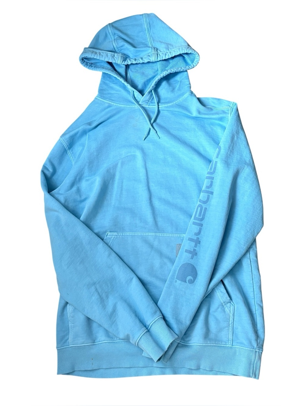Carhartt Relaxed Fit Midweight Garment Dyed French Terry Sweatshirt Fresh Water - Picture 1 of 5